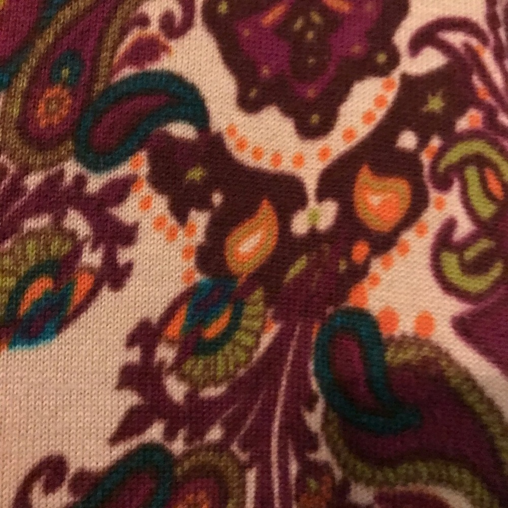 Cotton paisley sweater with three quarter sleeves